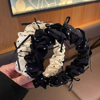 Strongaroetrtomj Vintage Chấm Bi Nơ Nữ Tóc Hoop Cao Cấp Top Phong Cách Công Chúa Băng Đô Quấn Tóc Trang Điểm Hàng Ngày Giặt Phụ Kiện Tóc VN