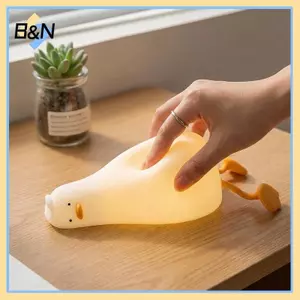 B & N Silicone LED Du Night Light Clap Control Touch Sạc Hoạt Hình Dễ Thương Đèn Ngủ Cho Trẻ Em Trang Trí Chiếu Sáng Ngủ.