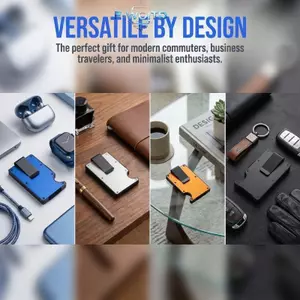 Ví tối giản siêu mỏng E-WOITD dành cho nam và nữ RFID Kẹp tiền an toàn Hộp đựng thẻ du lịch để sử dụng hàng ngày E-WOITD