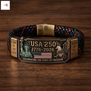 250 Kỷ Niệm Tự Do Di Sản-Bracelet Đại Bàng Thiết Kế Dây Bện Trang Sức Cho Nam Nữ