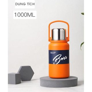 Bình Giữ Nhiệt BOSS Inox 316 4 Lớp 1000,1500ml, Kèm Cốc, Nóng Lạnh, Tặng 3 Món Phụ Kiện
