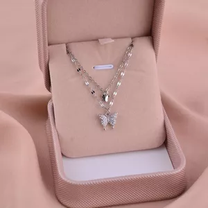 Vòng Cổ Bướm Nữ Cao Cấp Hai Lớp Ánh Sáng Sang Trọng Niche Xương Đòn Dây Chuyền 2025 Phù Hợp Với Vòng Cổ Phụ Kiện 6.11