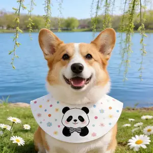 Túi Tròn Nhỏ Vừa Lớn Chó Samoyed Vàng Retriever Yếm Hoạt Hình Dễ Thương Nước Bọt Khăn Khăn Khăn