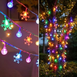 1 Đèn dây Led đầy màu trắng ấm áp mới với chế độ nhấp nháy ổn định để trang trí lễ hội