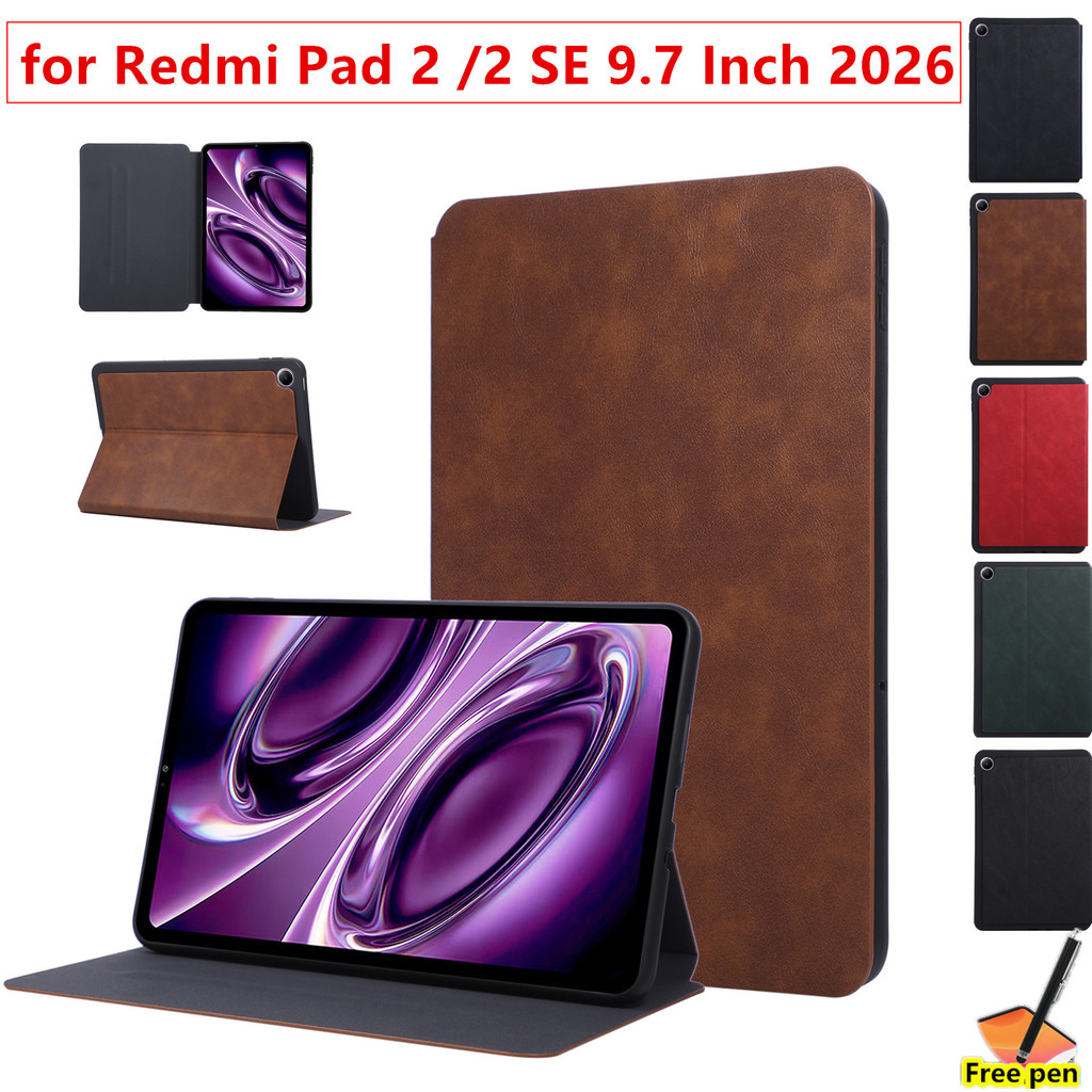 Ốp Lưng Cho Xiaomi Redmi Pad 2 SE 9.7 Inch 2026 Cho Redmi Pad 2 9.7 Inch 4G Phụ Kiện Vỏ Máy Tính Bảng Da PU lật Chống nứt Bao