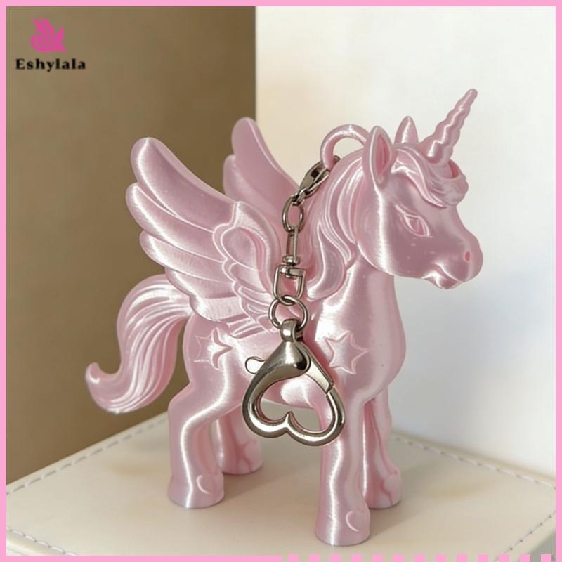 Eshylala Móc khóa 3D màu hồng thời trang Pegasus Túi dễ thương Quà tặng quyến rũ cho bé gái [MỚI]