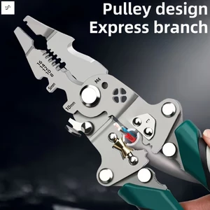 Kìm tuốt dây đa chức năng gấp 12 trong 1 Dụng cụ chuyên dụng thợ điện có cấu trúc kim loại bền
