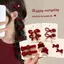 AqToCna 2 Chiếc Năm Mới Nơ Đỏ Tóc Cho Nữ Dễ Thương Ngọc Trai Nhỏ Bên Kẹp Nơ Kẹp Tóc Bé Gái Mũ Đội Đầu Phụ Kiện Tóc AqToCna