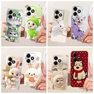 Dành Cho OPPO A6c 4G 2026 Vỏ CPH2895 Thiết Kế Mới Hoạt Hình Dễ Thương Thỏ Mèo Gấu Silicon Mềm Bảo Vệ Cho OPPOA6c A 6C Vỏ Điện Thoại