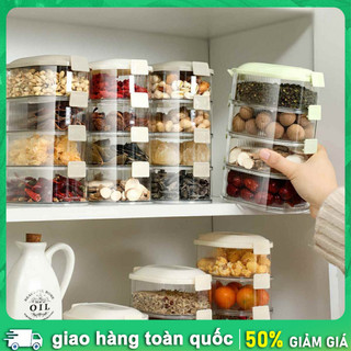 Hộp đựng gia vị kín khí đa năng cho gia đình Xếp chồng, Nhiều tầng, Chống ẩm