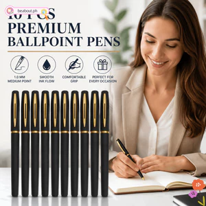 BEABOUT 10 Bút Gel, Bút Gel Đen Dung Tích Lớn Mực Đen, Văn Phòng Phẩm Sinh Viên Chất Lượng 1.0mm Đầu Chữ Ký Bút Nạp Lại Văn Phòng Kinh Doanh