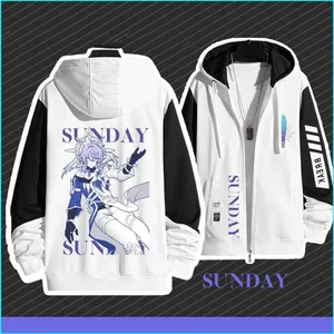 SY3 Honkai Star Rail Sunday Áo Hoodie vẽ tay tuyệt vời Áo khoác có khóa kéo đầy đủ YS3