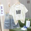 bộ bò cho bé trai size đại 17-40kg hãng MH cao cấp, set quần jean lửng kèm áo phông bé trai berie