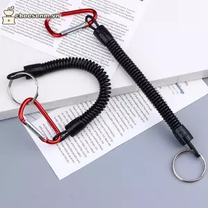 Cheenm Có Thể Thu Vào Lò Xo Dây Đàn Hồi Móc An Ninh Bánh Răng Móc Khóa Dụng Cụ Đi Bộ Đường Dài Cắm Trại Chống Mất Móc Khóa Điện Thoại Carabiner VN