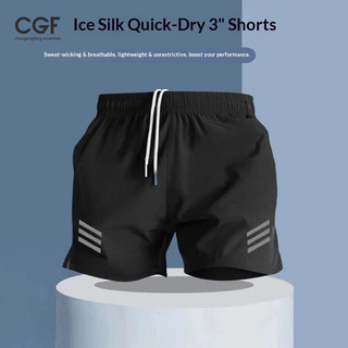 Quần short khô nhanh bằng lụa băng nam Thể thao mùa hè Chạy bộ bóng rổ
