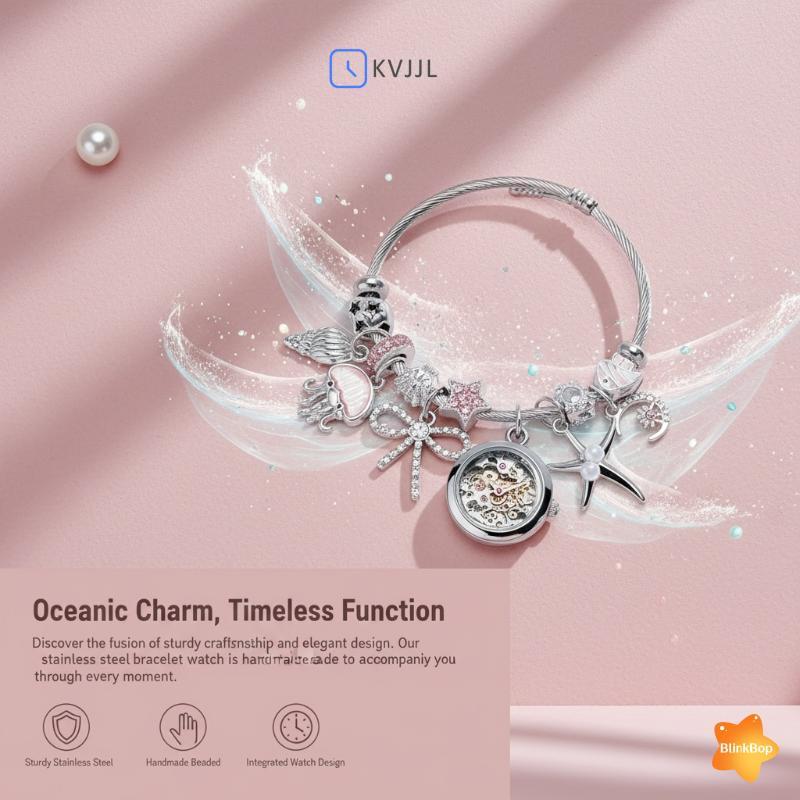 [KvJJL-t] Đồng hồ đeo tay đa năng lấy cảm hứng từ đại dương Thiết kế thanh lịch Tiện lợi cho việc thay đổi hàng ngày và du lịch mới