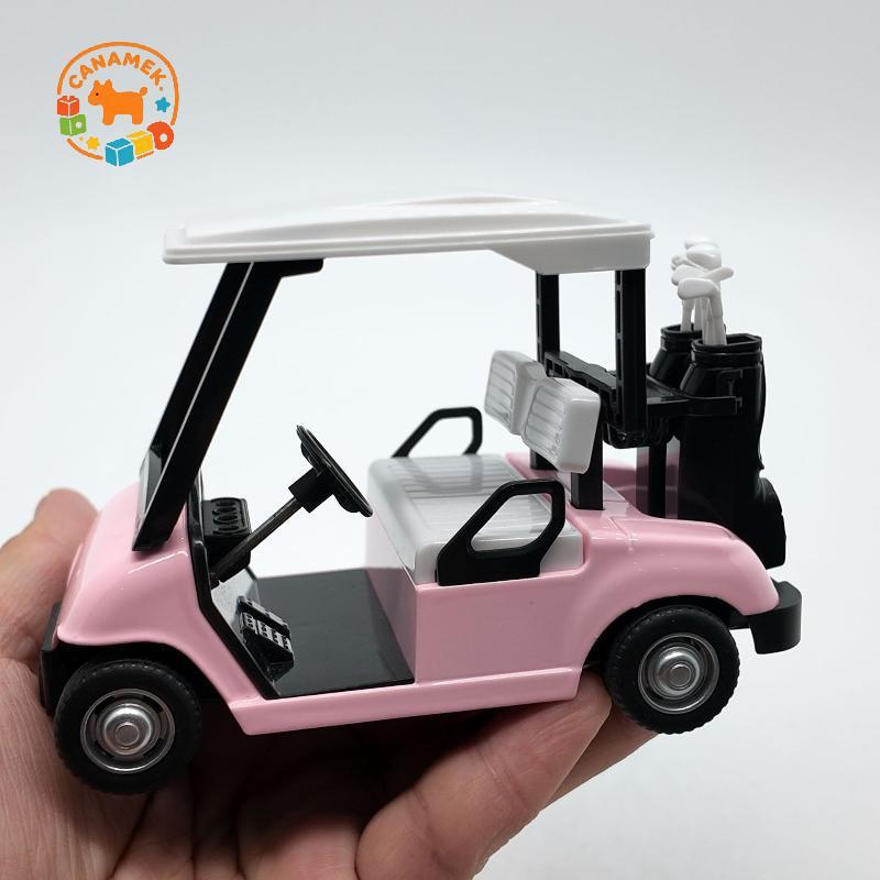 CANAMEK 1 Cái Hợp Kim Vận Chuyển Quà Tặng Xe Golf Mini Kim Loại Kéo Ba Xe Hành Động Tỉ Lệ 1: 20 Golfcart Pullba Xe Trang Trí Bánh CSF