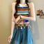 Phụ Nữ Nhiều Màu Sắc Knnited Tank Nữ Thường Ngày Không Tay Top Ngày Lễ Phong Cách Boho Mặc Áo Sơ Mi