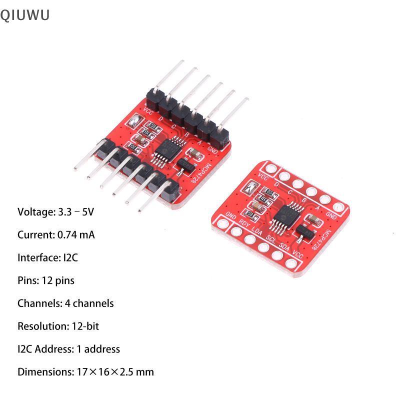 Mô-đun DAC 4 kênh 12-Bit có thể lập trình QIUWU MCP4728 cho các giải pháp điện áp điện tử DIY.