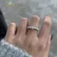 PNPIA- Pháp Vintage Zircon Giả Ngọc Trai Nhẫn Nữ Thanh Lịch Co Giãn Đính Hạt Nhẫn Sang Trọng Tiệc Cưới Trang Sức Quà Tặng