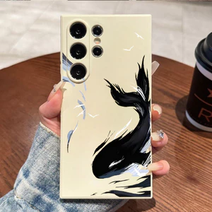Ốp Điện Thoại Silicon Mềm "Ink Whale" Cho Samsung S26 Ultra S25 Ultra S25 FE S24 Ultra S23U S22 A56 A07 A26 A55 A54 A17 A15 A16 A35 / Vỏ Samsung Chống Sốc