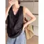 Mùa hè Fat MM Kích thước lớn dáng rộng mỏng hơn trông ren khâu áo Vest không tay cổ chữ V phù hợp cho mọi trận đấu