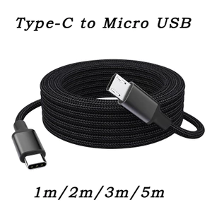 Cáp USB Type-C sang Micro USB, Truyền dữ liệu hai chiều 480Mbps, 1m / 2m / 3m / 5m, Dành cho Samsung, Huawei, Điện thoại Android, Laptop, HDD gắn ngoài, Camera, Bện Nylon