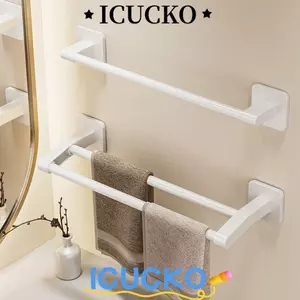 Giá đỡ khăn ICUCKO, Giá treo khăn treo tường 30CM / 40CM, Dụng cụ sắp xếp phòng tắm bằng nhôm chịu lực mạnh