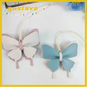 GUSTAVA Nơ Chìa Khóa Quyến Rũ, Hình Bướm DIY Handmade Túi Da Quyến Rũ, Màu Trơn Treo Trang Trí Cặp Đôi Chìa Khóa Mặt Dây Chuyền
