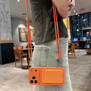 Túi đựng thẻ mắt thiên thần mới Dây treo kính thiên văn Thích hợp cho iPhone 17 Túi đựng thẻ Phong cách 1615 Promax Silicone Chống rơi Đơn giản