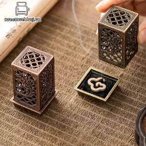 Nhíp giữ lư hương hợp kim, lư hương vuông dọc, dùng trong nhà, trang trí phong thủy, lư hương kiểu Trung Quốc VN