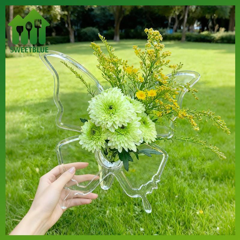 Bình hoa Acrylic ngọt ngào với thiết kế hình con bướm Phong cách nghệ thuật hiện đại rõ ràng cho nhà thanh lịch Nhà bếp sắp xếp phòng ngủ n