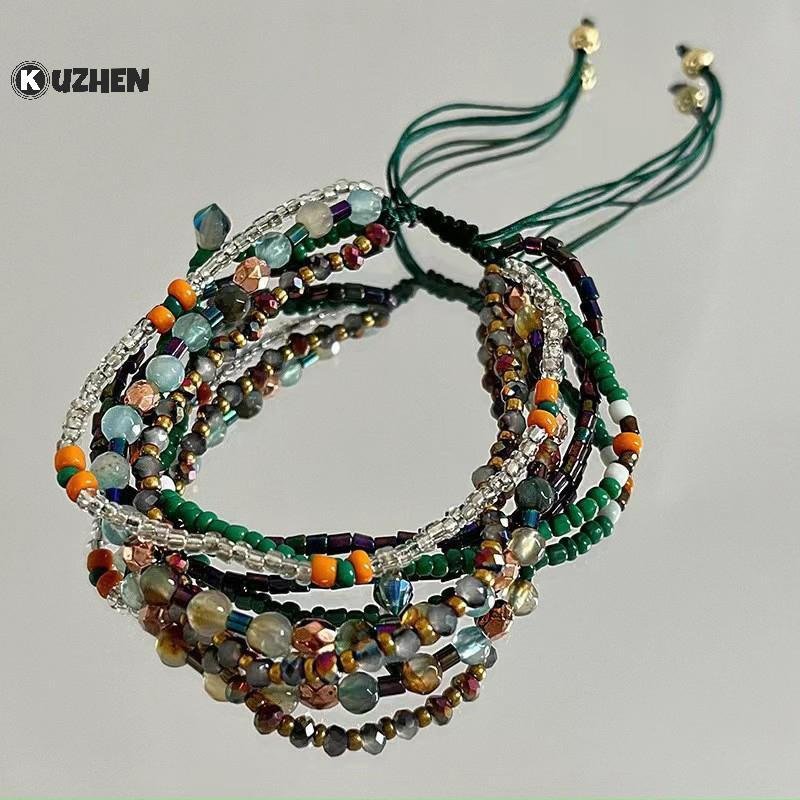 KUZHEN Bohemia Phong Cách Mini Hạt Vòng Tay Nhiều Lớp Màu Sắc Tình Bạn Boho Lắc Tay Quyến Rũ Cặp Đôi Bãi Biển Trang Sức HOT