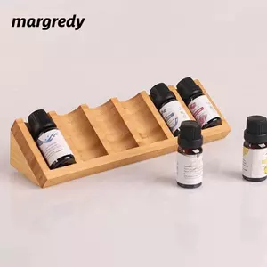 Đế trưng bày tinh dầu MARGREDY, Giá để đồ để bàn Mini 6 khe, Giá để đồ bằng gỗ tam giác di động cho người sắp xếp bình dầu