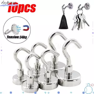 DAYBREAK 10 CÁI Móc treo tường, Vít móc từ tính hạng nặng, Kim loại bền Phụ kiện phòng tắm mạnh mẽ Móc chìa khóa Thanh bếp gia đình