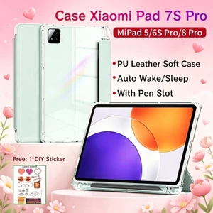 Ốp điện thoại Xiaomi Pad 7S Pro 12.5inch / MiPad 8 Pro 11.2inch có khe cắm bút Vỏ bảo vệ từ tính Xiaomi Pad Mini Cover có Ốp điện thoại trong suốt POCO Pad X1 11.2inch