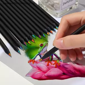 MỚI 1Pc 7 Màu Gradient Cầu Vồng Bút Chì Màu Jumbo Bút Chì Nhiều Màu Cho Nghệ Thuật Vẽ Tô Màu Phác Thảo Ngẫu Nhiên SKY