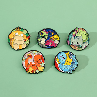 5 Cái / bộ Dễ Thương Sáng Tạo Pokemon Psyduck Kim Loại Trâm Pin Cho Ba Lô Quần Áo