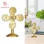 PWSSEND Đồ trang trí may mắn, Đồ trang trí cối xay gió bằng hợp kim vàng, Sáng tạo Phong cách Trung Quốc Tượng quạt Phong cách Trung Quốc Trang trí nhà cửa