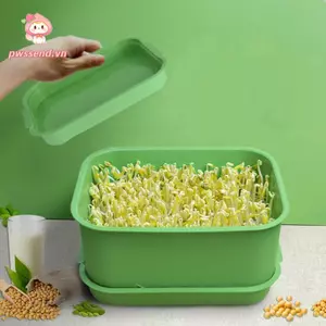 Nồi trồng bát ăn mầm PWSEND, nhựa có khay đựng mầm, nồi gieo hạt đậu