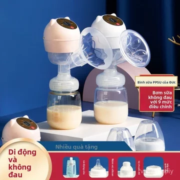 Máy hút sữa điện đa năng Aino Tong dành cho phụ nữ mang thai, máy hút sữa hai đầu để hút sữa và bơm sữa bằng tay.