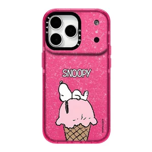 Ốp điện thoại hình chú chó hoạt hình dễ thương lấp lánh mềm mại cho iPhone 17 Pro Max 16 15 14 Plus 13 12 11 Vỏ bảo vệ chống sốc