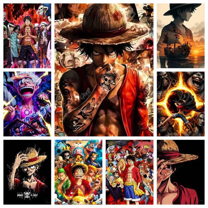 Khỉ One Piece D. Luffy Roronoa Zoro Poster Không Khung Tranh Canvas Cho Trang Trí Tường Phòng Gia Đình