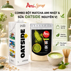 Combo Bột Matcha AMI Nhật & Sữa OATSIDE Nguyên Vị Nguyên Liệu Pha Chế Cao Cấp