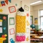 Đồ trang trí bút chì Back to School Có thể tái sử dụng Lớp học treo tường Streamer Phông nền cho ngăn ảnh dự tiệc