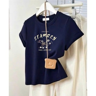 （Giao hàng 24h）Angela Áo thun Cotton in hình Ngựa Hotrend 2026 ALICEVN, Áo thun nữ dáng vừa in hình, chất thun dày dặn