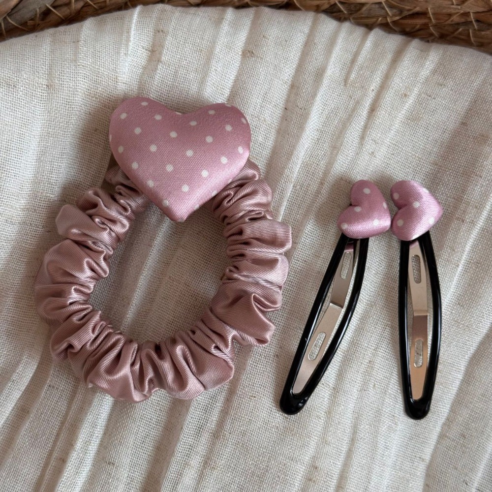 Hululu / Gentle Chấm Bi Tình Yêu Thời Trang Cao Cấp Dây Buộc Tóc Không Làm Tổn Thương Tóc Đuôi Ngựa Phụ Kiện Tóc
