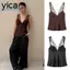 Áo hai dây ren YICA, Áo ba lỗ nữ gợi cảm cổ chữ V, Áo hai dây thường ngày Satin đa năng thời trang dành cho nữ