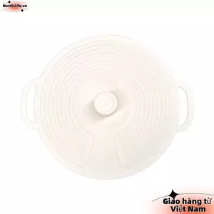 Nắp nồi silicon NORDICLIFE, Nắp bát kín chống bụi, Chống tràn có tay cầm Vỏ dầu chống văng cho tủ lạnh lò vi sóng