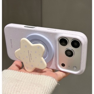 Sang Trọng Màu Tím Toàn Màn Hình Bắn Mực Từ Ngôi Sao Đứng Ốp lưng Thích Hợp Cho iPhone17 Pro Max 16 15 14 Pro Max Chống Sốc Bảo Vệ Camera Ốp Lưng Cứng Chống Rơi